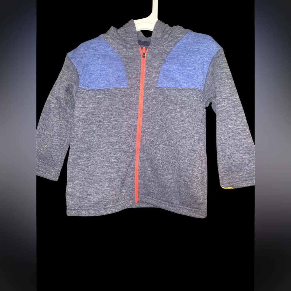 Cat & Jack Gray and Blue Hoodie with Orange Zipper 3T